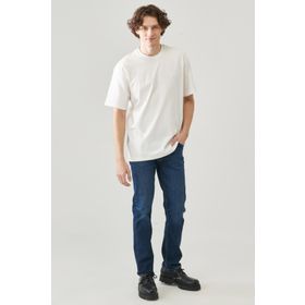Lee L65BPZNQ Bisiklet Yaka Ekru Erkek T-Shirt