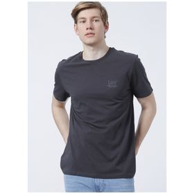 Lee L68SFEON O Yaka Regular Fit Düz Siyah Erkek T-shirt