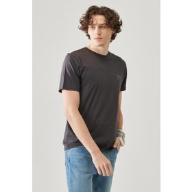 Lee L68SFEON O Yaka Regular Fit Düz Siyah Erkek T-shirt