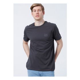 Lee L68SFEON O Yaka Regular Fit Düz Siyah Erkek T-shirt