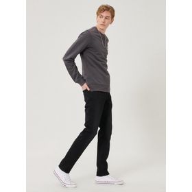 Lee L719IZHL 001 Siyah Luke Slim Fit Düşük Bel Dar Paça Streç Jeans Erkek Kot Pantolon