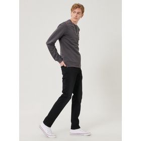 Lee L719IZHL 001 Siyah Luke Slim Fit Düşük Bel Dar Paça Streç Jeans Erkek Kot Pantolon