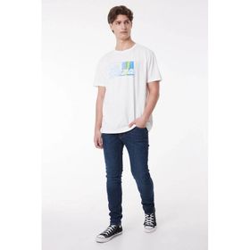 Lee LL07FENQ Bisiklet Yaka Ekru Erkek T-Shirt