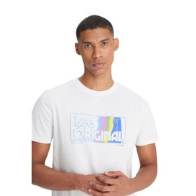 Lee LL07FENQ Bisiklet Yaka Ekru Erkek T-Shirt