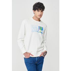 Lee LL20FRNQ Bisiklet Yaka Ekru Erkek Sweatshirt