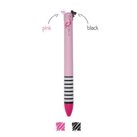 Legami Clıck 0016 Flamingo Siyah-Pembe İki Renkli Tükenmez Kalem
