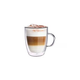 Leggno Vetro Borosilikat 310 ml Çift Camlı Kulplu Bardak