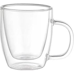 Leggno Vetro Borosilikat 310 ml Çift Camlı Kulplu Bardak