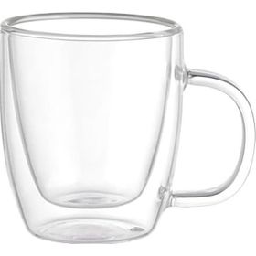 Leggno Vetro Borosilikat 310 ml Çift Camlı Kulplu Bardak
