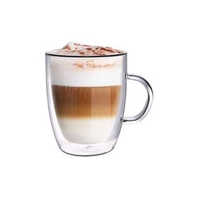 Leggno Vetro Borosilikat 400 ml Çift Camlı Kulplu Bardak