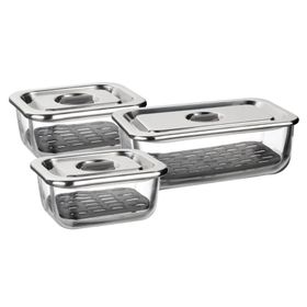 Leggno Vtr7070scs03 Vetro 3'lü Set Cam Saklama Kabı