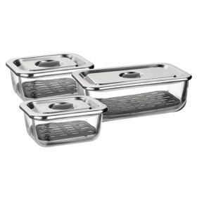 Leggno Vtr7070scs03 Vetro 3'lü Set Cam Saklama Kabı