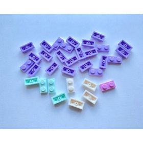 Lego 1x2 Beyaz Pembe Mor Turkuaz Orijinal 33 Parça Karma Plate