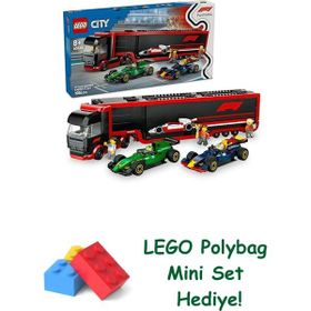 Lego 60445 City RB20 ve AMR24 F1 Arabalı F1 Kamyonu 1086 Parça Yaratıcı Oyuncak Yapım Seti