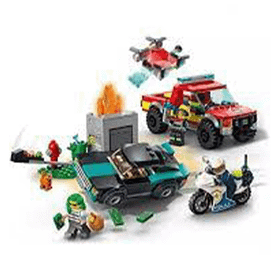 Lego City 60319 İtfaiye Kurtarma Operasyonu ve Polis Takibi