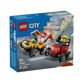 Lego City 60458 Pizza Arabası İtfaiye Kamyonuna Karşı Yarış Arabası Oyuncak Seti