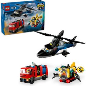 Lego City 60462 874 Parça Helikopter İtfaiye Kamyonu ve Denizaltı Karışımı
