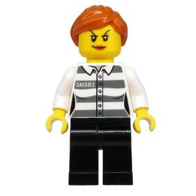 Lego CTY1129 Police Jail Prisoner 50382 Prison Stripes Mini Figür