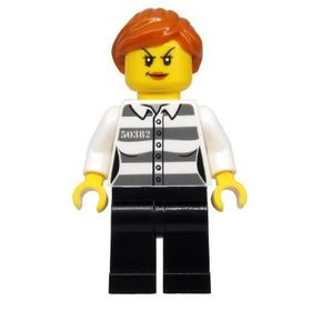 Lego CTY1129 Police Jail Prisoner 50382 Prison Stripes Mini Figür
