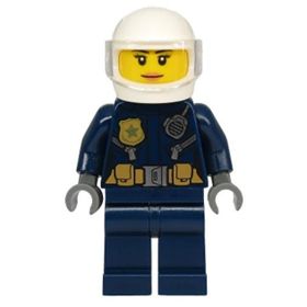 Lego CTY1134 Police City Motorcyclist Female, Leather Jacket With Gold Badge Mini Figür