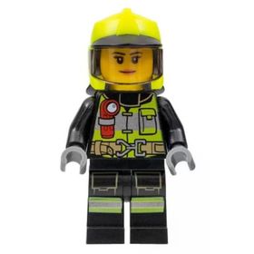 Lego CTY1371 Fire Female Reflective Stripes With Utility Belt and Flashlight Mini Figür