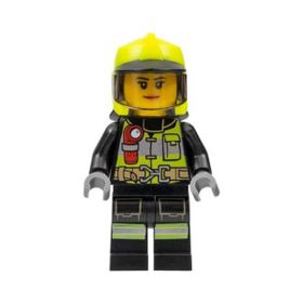 Lego CTY1371 Fire Female Reflective Stripes With Utility Belt and Flashlight Mini Figür