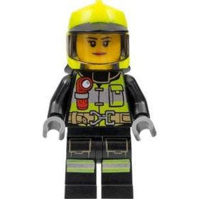 Lego CTY1371 Fire Female Reflective Stripes With Utility Belt and Flashlight Mini Figür