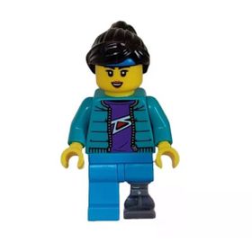 Lego CTY1628 Skateboarder Female Dark Azure Legs With Prosthetic Leg Minifigür