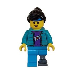 Lego CTY1628 Skateboarder Female Dark Azure Legs With Prosthetic Leg Minifigür