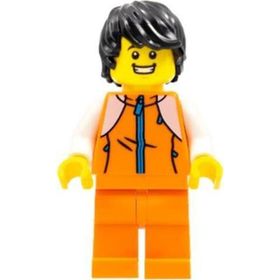 Lego HOL267 Man Orange Tracksuit Mini Figür