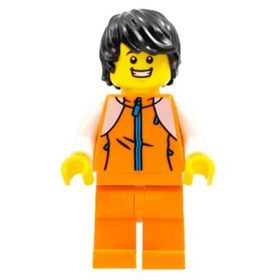 Lego HOL267 Man Orange Tracksuit Mini Figür