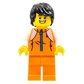 Lego HOL267 Man Orange Tracksuit Mini Figür