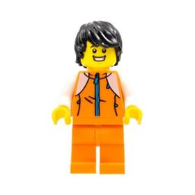 Lego HOL267 Man Orange Tracksuit Mini Figür