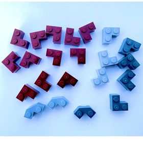 Lego Karma Brick 2x2 Corner Kahverengi Gri 22 Parça Orijinal Parçalar