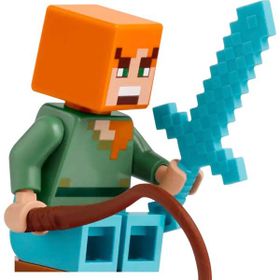 Lego Minecraft 66 Mavi Kılıçlı Alex Orijinal Minifigür