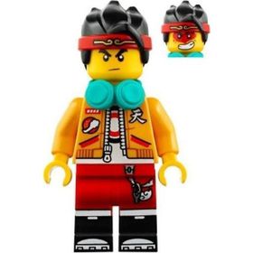 Lego MK019 Monkie Kid Bright Light Orange Open Jacket Mini Figür