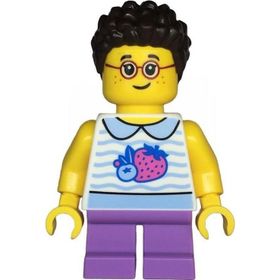 Lego TWN471 Creator Child Girl White Collared Shirt With Fruit