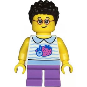 Lego TWN471 Creator Child Girl White Collared Shirt With Fruit