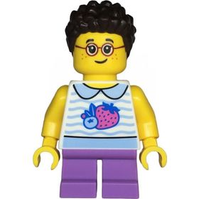 Lego TWN471 Creator Child Girl White Collared Shirt With Fruit