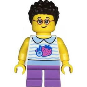Lego TWN471 Creator Child Girl White Collared Shirt With Fruit