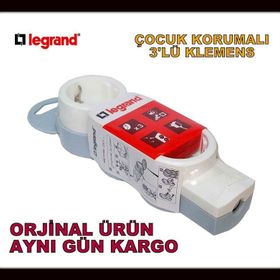 Legrand 695004 3'lü Kablosuz Topraklı Grup Priz