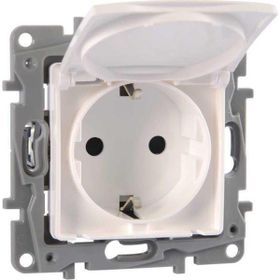 Legrand 767118 Salbei Beyaz Kapaklı Topraklı Priz