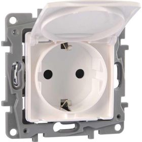 Legrand 768118 Raventi Beyaz Kapaklı Topraklı Priz