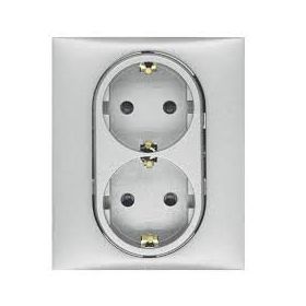 Legrand 768216 Raventi Alüminyum İkili Topraklı Priz