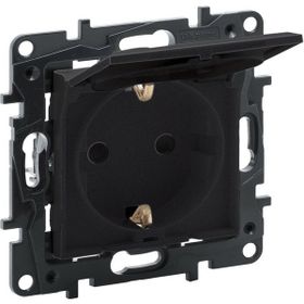 Legrand 768318 Raventi Füme Kapaklı Topraklı Priz