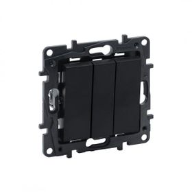 Legrand 768603 Raventi Siyah Üçlü Anahtar