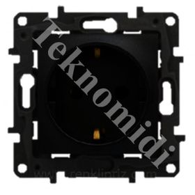 Legrand 768615 Raventi Siyah Çocuk Korumalı Topraklı Priz