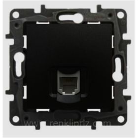 Legrand 768629 Raventi Siyah 1 Çıkışlı Rj11 Telefon Prizi