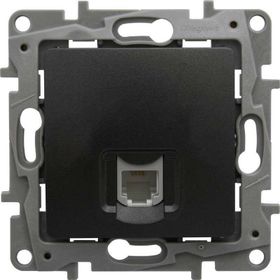 Legrand 768629 Raventi Siyah 1 Çıkışlı Rj11 Telefon Prizi