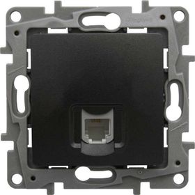 Legrand 768629 Raventi Siyah 1 Çıkışlı Rj11 Telefon Prizi
